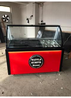 Waffle ve Kumpir Dolabı Ön Dekor Kırmızı Kaplama